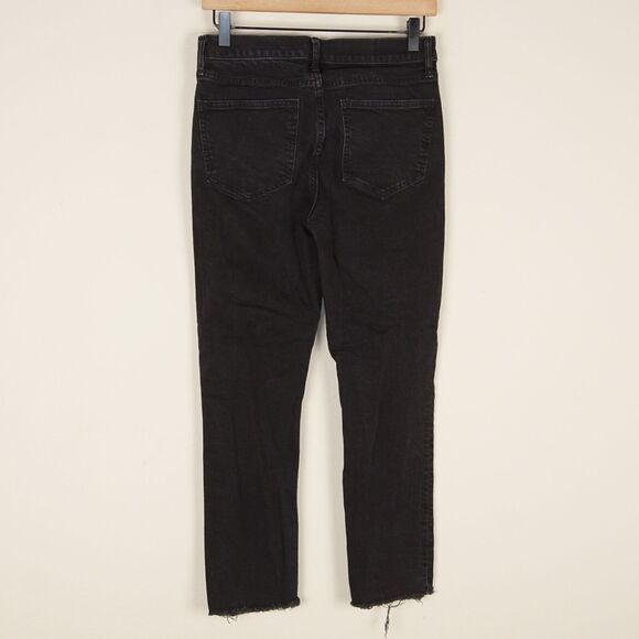 Gap Mid Rise Vintage Slim Raw Hem Black Rinse Jeans Womens Sz 27 - Picture 4 of 7